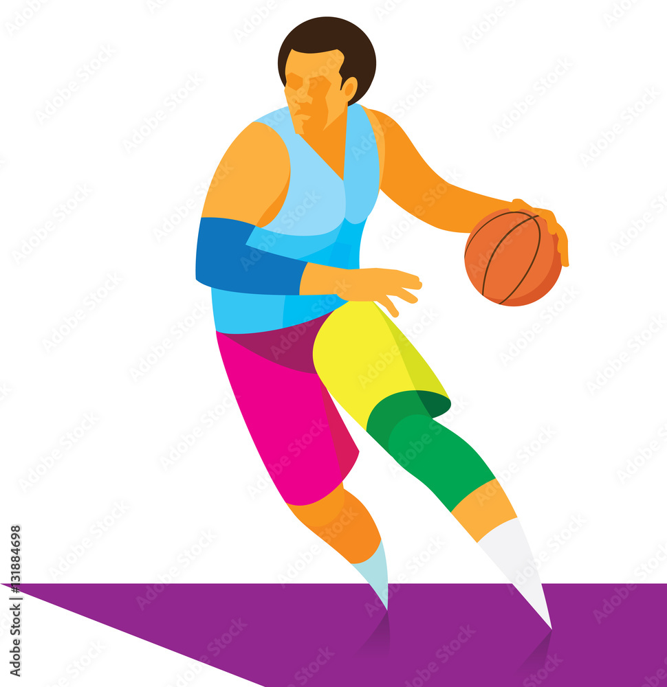 A young basketball player running in a swift attack A young basketball player running in a swift attack
