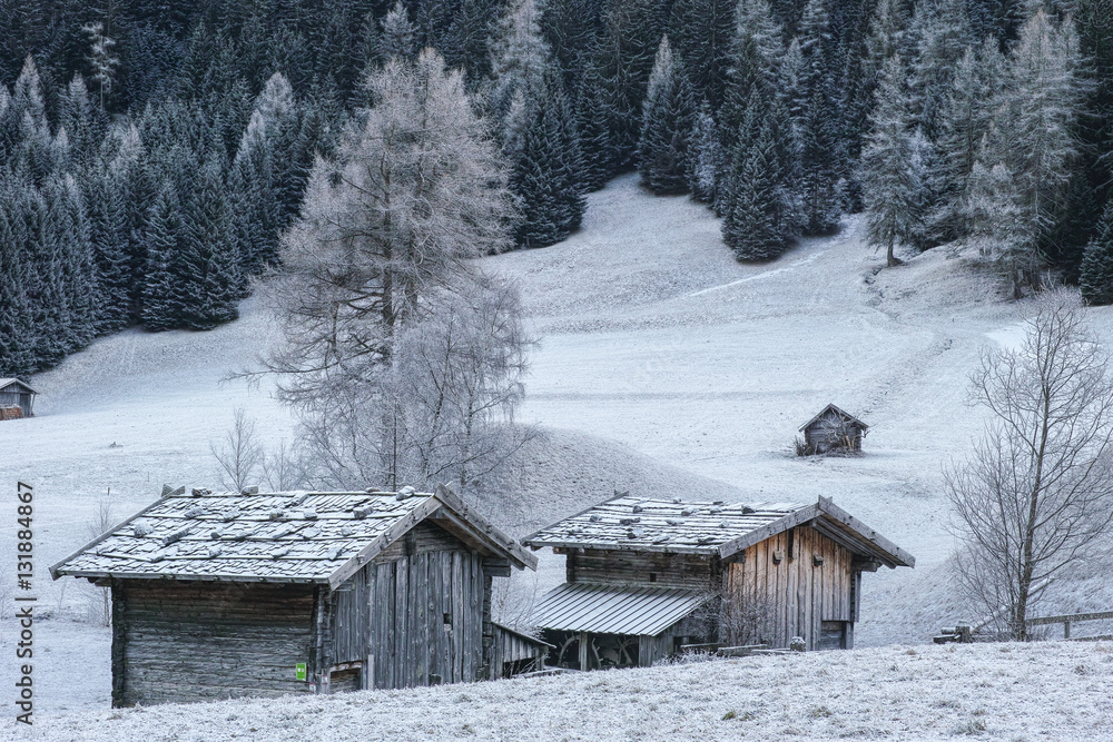 Hütten im Winter