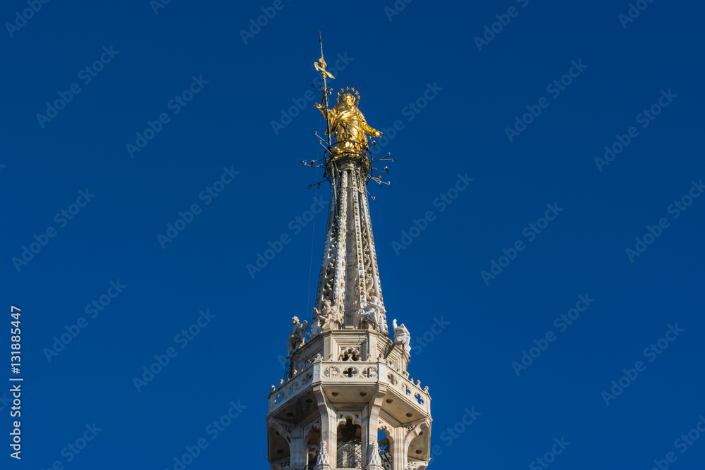 Detail Spires of Duomo Cathedral in Milan, Italy Gothic Architec Detail Spires of Duomo Cathedral in Milan, Italy Gothic Architec