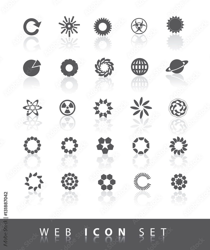 25 Universal Round web Icons Symbols. Inspiration for business logo. EPS 8 vector, no open shapes or paths.