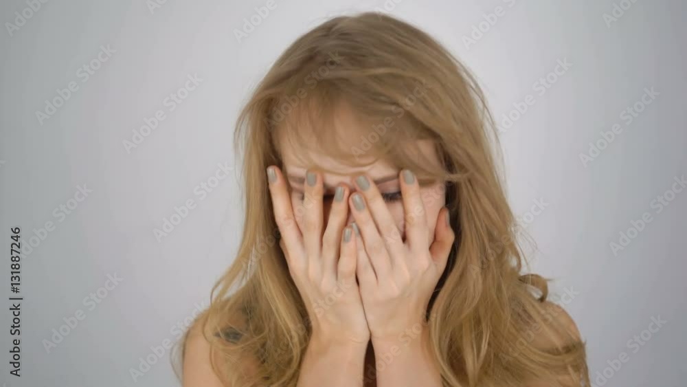 Beautiful girl with expressive positive emotions with surprised face Beautiful girl with expressive positive emotions with surprised face