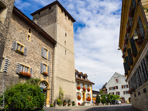 pueblo de Murten en la región de Friburgo de Suiza, verano de 2016 OLYMPUS CAMERA DIGITAL