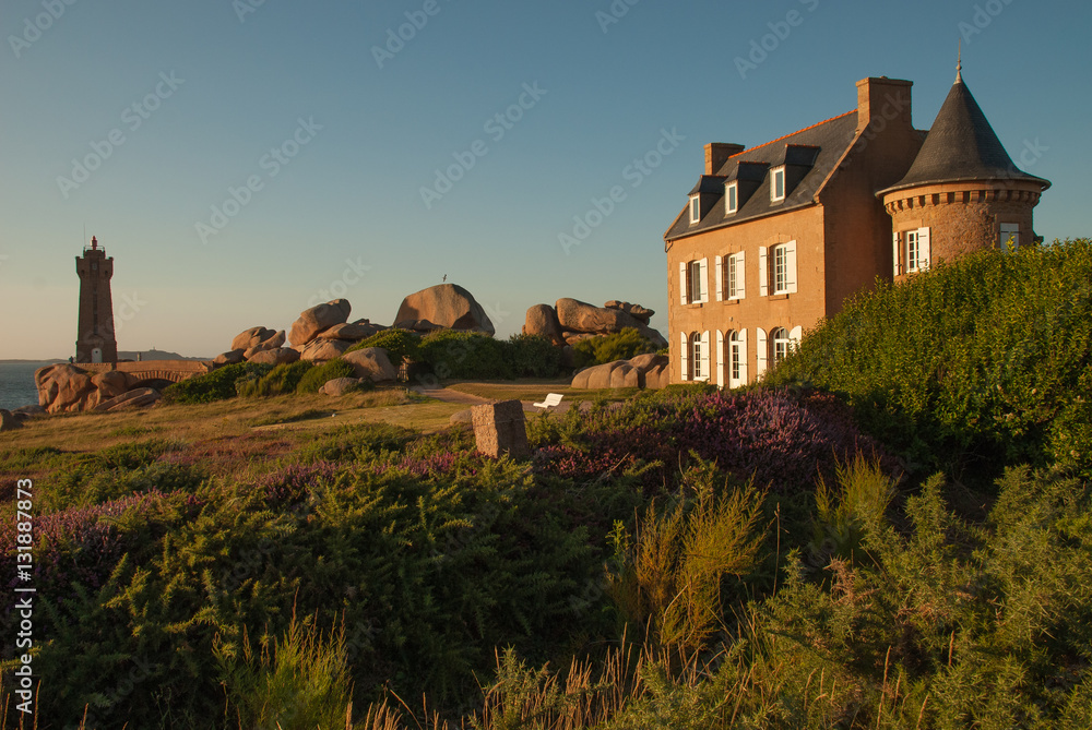 The house next to the lighthouse of Ploumanach  