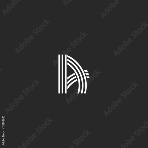 Letter icon A logo idea hipster monogram  overlapping thin parallel line graphic design emblem for wedding invitation  boutique emblem mockup