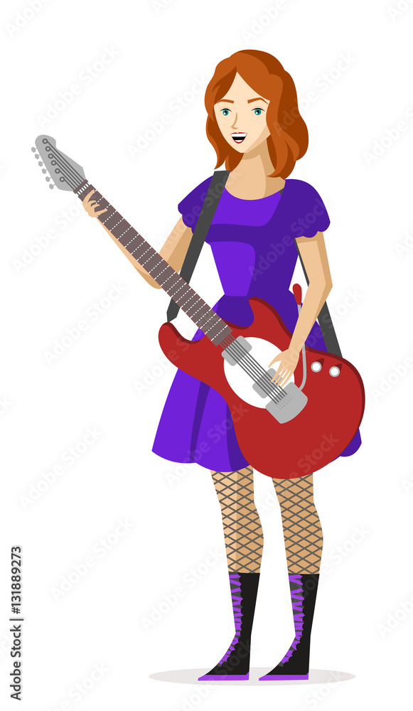 redhead cute guirl playing guitar redhead cute guirl playing guitar