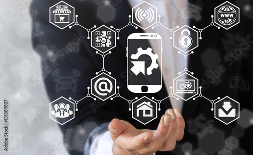 Fotografie Integration business iot industrial web computer concept