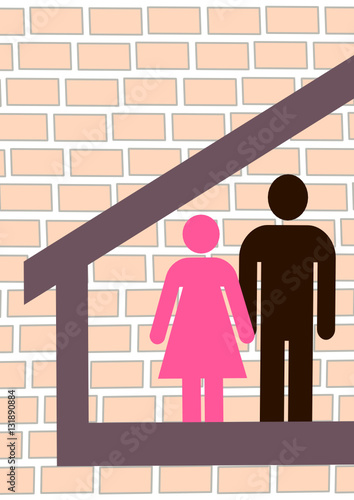 couple dans sa maison,pictogramme