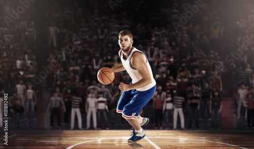 basketball player on professional court arena 3D © masisyan