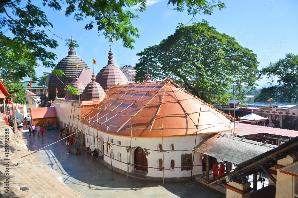 Fototapeta premium The Kamakhya Temple - Hindu temple dedicated to the mother goddess Kamakhya in Guwahati city in Assam 