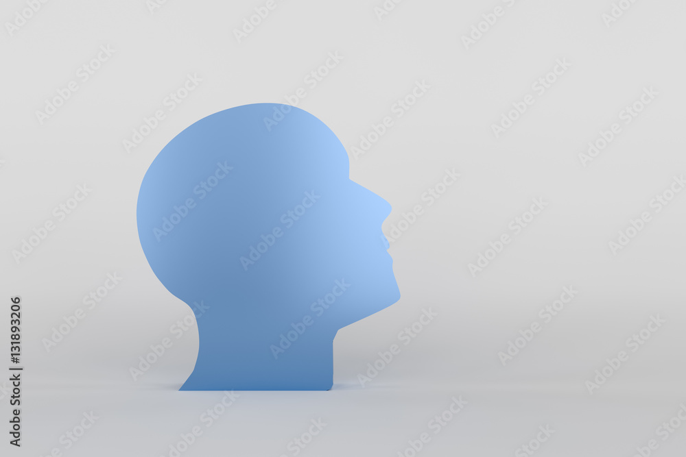 3d rendering of human face sign 3d rendering of human face sign