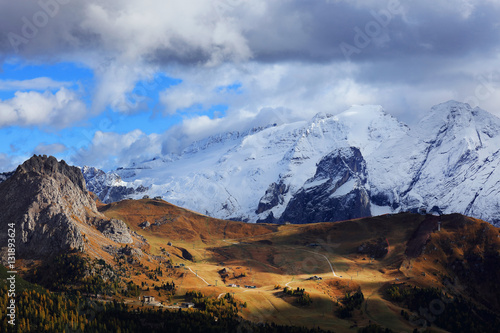 Mountain landscape in the Dolomites - Marmolada, Italy, Europe