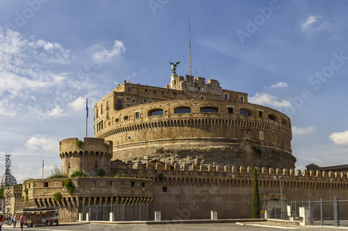 castle Sant Angelo is located on the banks of the Tiber, in Central Rome, near the Vatican