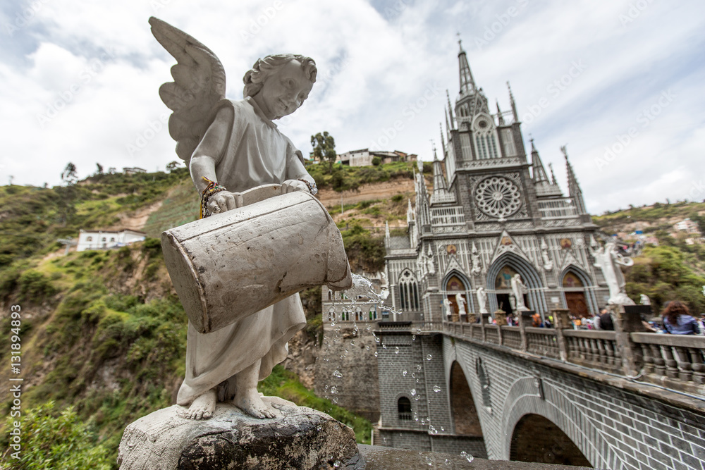 the water of this fountain in front of Las LAjas sanctuary is considered holy by the locals