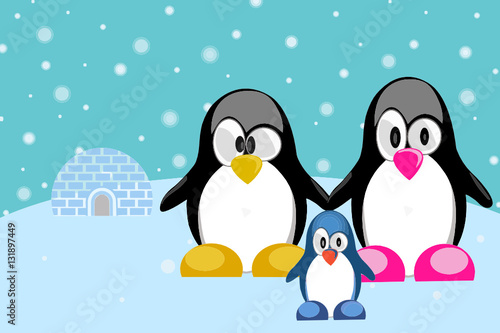 penguin family - pinguin familie - tux