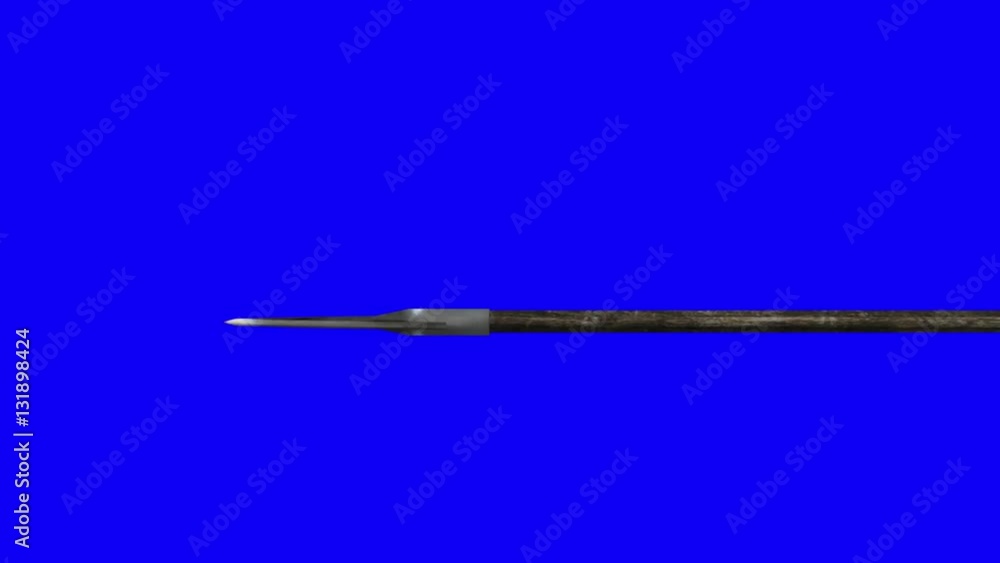 Flying Shooting Arrow Zoom in on Arrow Head on a Blue Screen Flying Shooting Arrow Zoom in on Arrow Head on a Blue Screen