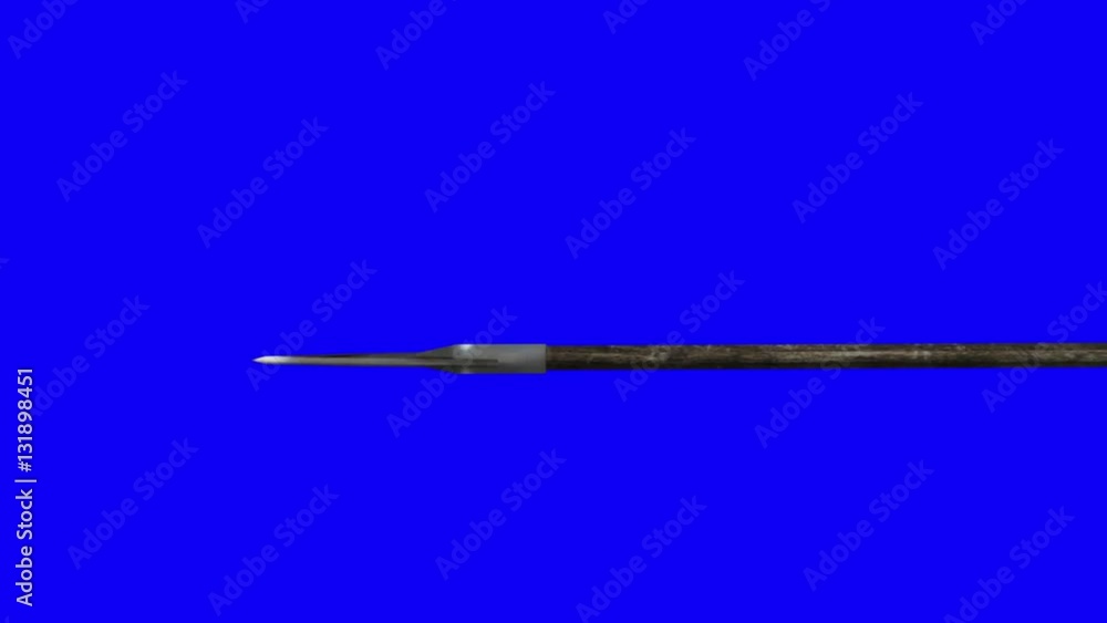 Flying Shooting Arrow Zoom in on Arrow Head on a Blue Screen Flying Shooting Arrow Zoom in on Arrow Head on a Blue Screen