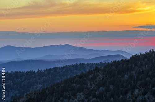 Clingmans Dome, scenic sunset, Smoky Mountains