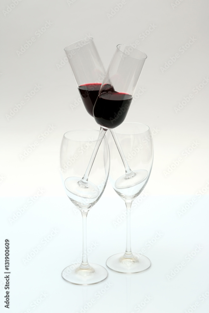 glasses with red wine on a light background glasses with red wine on a light background