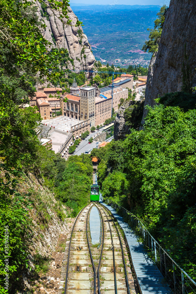 Montserrat funicular railway - obrazy, fototapety, plakaty 