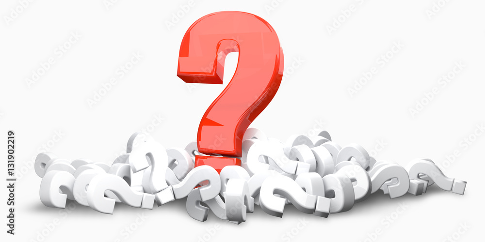 question marks 3d render