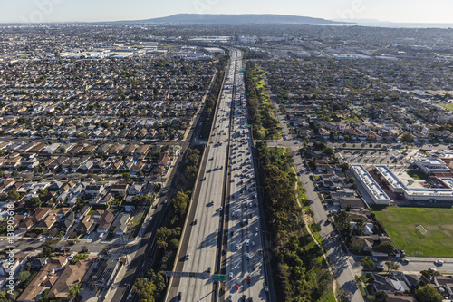 San Diego Freeway aerial vi...