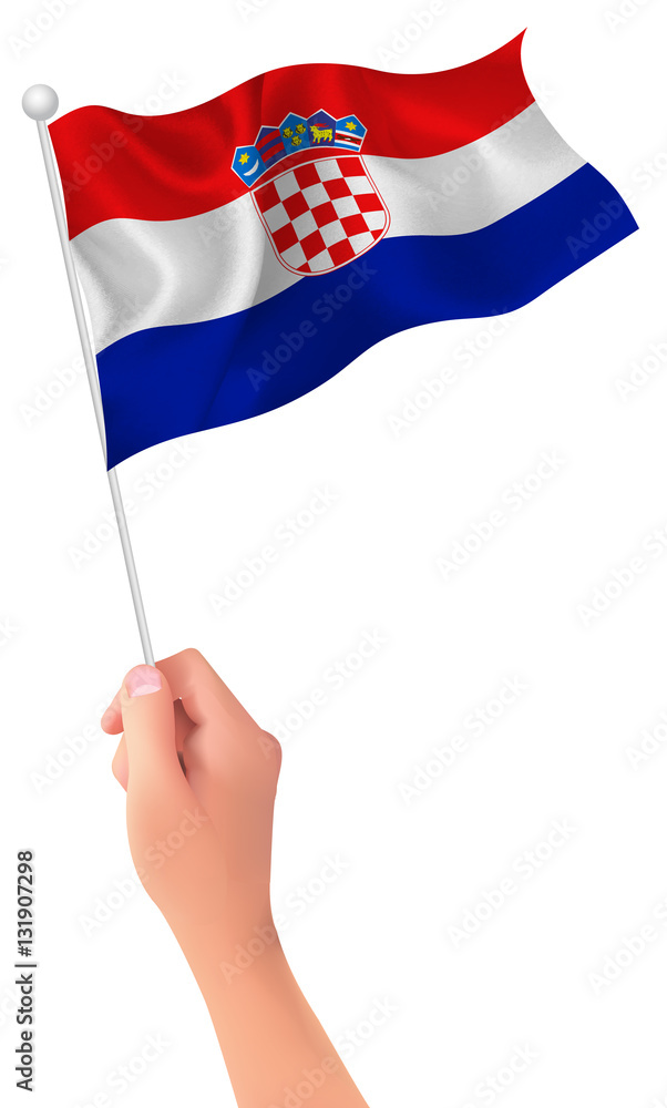 クロアチア　 国旗　手　アイコン