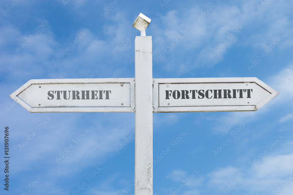 Schild 143 - Fortschritt