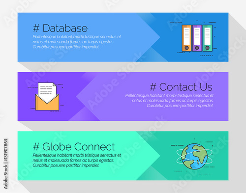 Flat minimal web header banner template in vector