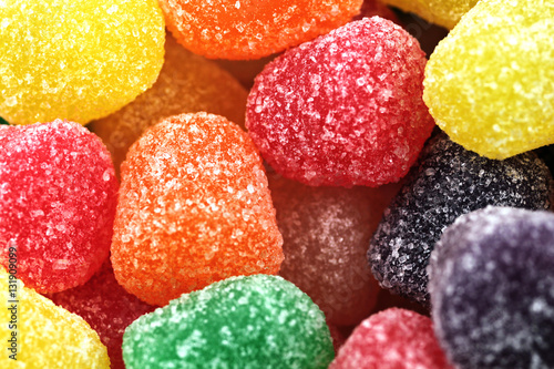 A close up image of colored gumdrops photo