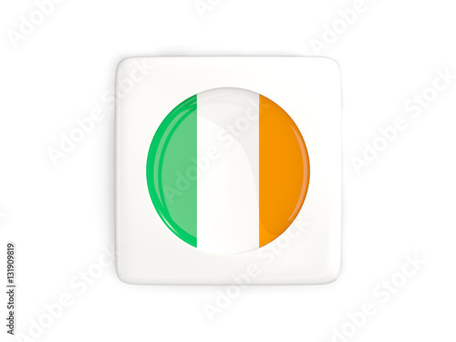 Free Download Square button with round flag of ireland - GFXLoad
