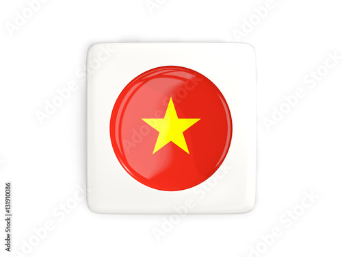 Free Download Square button with round flag of vietnam - GFXLoad