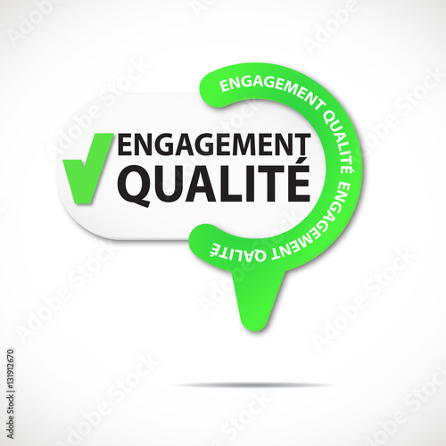 Fototapeta épingle bouton web : engagement qualité