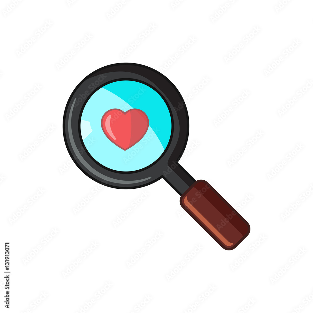 heart search icon illustration heart search icon illustration
