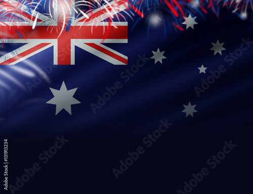 Wallpaper Mural Australia day background of flag and fireworks Torontodigital.ca