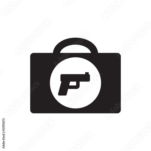 briefcase with weapon icon illustration