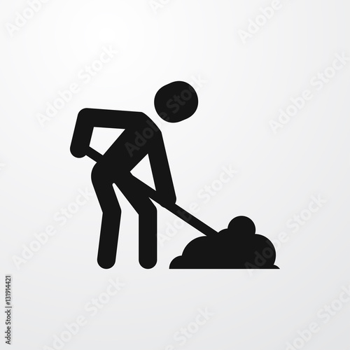 digging man icon illustration