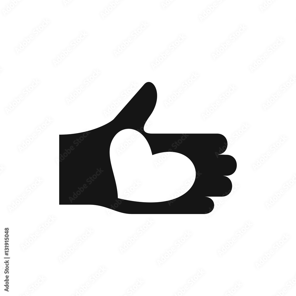 hand with heart icon illustration hand with heart icon illustration