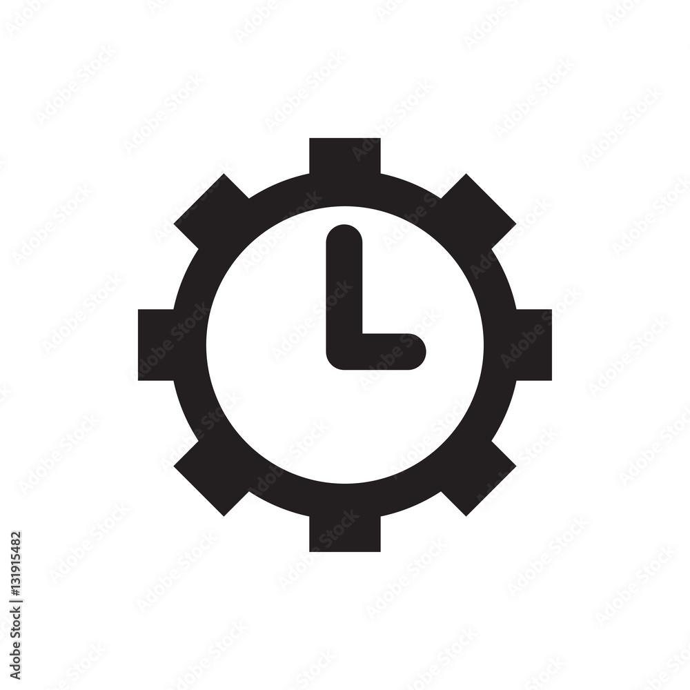 clock in gear icon illustration clock in gear icon illustration