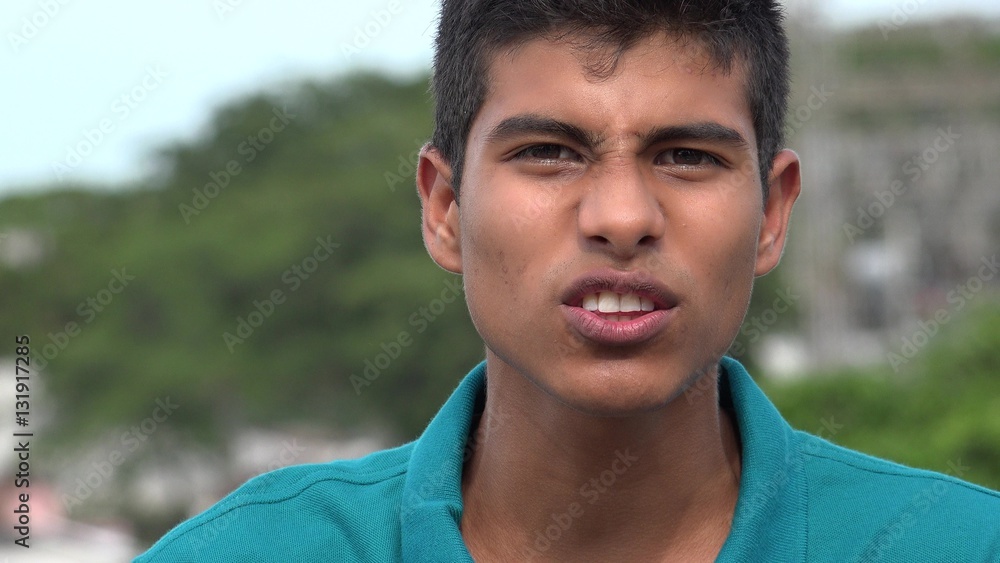 Excited Or Angry Teen Boy Talking