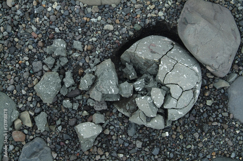 Broken stones in a Icelandic background