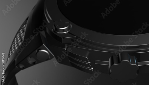 Smart watch on various material and background, 3d render