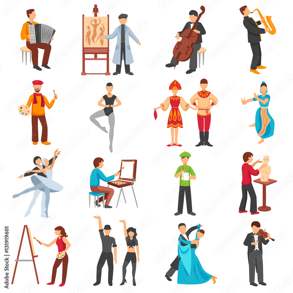Artist People Icons Set Artist People Icons Set
