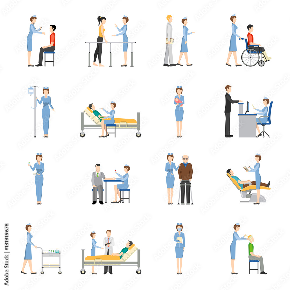 Nurse Health Care Decorative Icons Nurse Health Care Decorative Icons