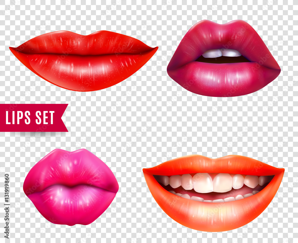 Obraz premium Lips Transparent Set
