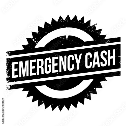 Emergency Cash stamp. Grunge design with dust scratches. Effects can be easily removed for a clean, crisp look. Color is easily changed.