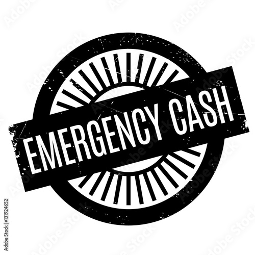 Emergency Cash stamp. Grunge design with dust scratches. Effects can be easily removed for a clean, crisp look. Color is easily changed.