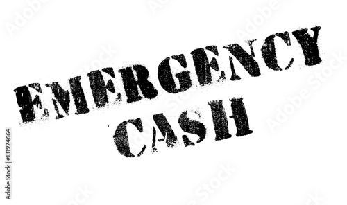 Emergency Cash stamp. Grunge design with dust scratches. Effects can be easily removed for a clean, crisp look. Color is easily changed.