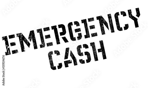 Emergency Cash stamp. Grunge design with dust scratches. Effects can be easily removed for a clean, crisp look. Color is easily changed.