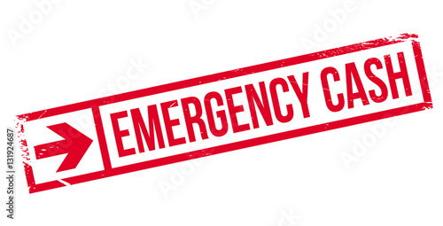 Emergency Cash stamp. Grunge design with dust scratches. Effects can be easily removed for a clean, crisp look. Color is easily changed.