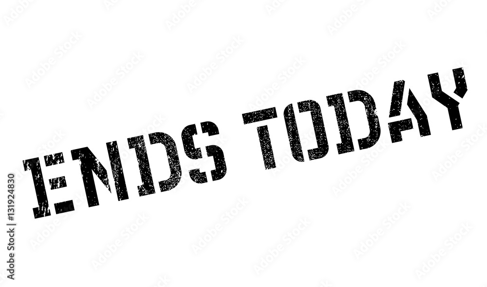 Ends Today stamp. Grunge design with dust scratches. Effects can be easily removed for a clean, crisp look. Color is easily changed. Ends Today stamp. Grunge design with dust scratches. Effects can be easily removed for a clean, crisp look. Color is easily changed.